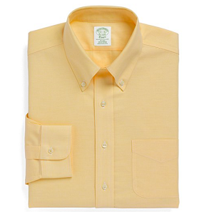 Non-Iron Extra-Slim Fit BrooksCool Button-Down Collar Dress Shirt - Yellow